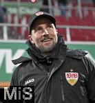 12.01.2025, Fussball 1. Bundesliga 2024/2025, 16. Spieltag, FC Augsburg - VfB Stuttgart, in der WWK-Arena Augsburg, Trainer Sebastian Hoene (Stuttgart) lacht
 

