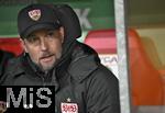 12.01.2025, Fussball 1. Bundesliga 2024/2025, 16. Spieltag, FC Augsburg - VfB Stuttgart, in der WWK-Arena Augsburg, Trainer Sebastian Hoene (Stuttgart) nachdenklich.
 

