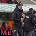 12.01.2025, Fussball 1. Bundesliga 2024/2025, 16. Spieltag, FC Augsburg - VfB Stuttgart, in der WWK-Arena Augsburg, Trainer Sebastian Hoene (Stuttgart) in Rage 