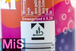 20.01.2025,  Softgetrnk, das beliebte Cola-Mischgetrnk SPEZI, das Original der Brauerei Paulaner,  Das Mehrwegflaschen-Logo mit dem Hinweis: Einwegpfand 0,25 EURO ist auf der Dose aufgedruckt.