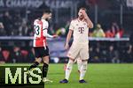 22.01.2025, Fussball UEFA Champions League 2024/2025, 7.Spieltag, Feyenoord Rotterdam - FC Bayern Mnchen, im De Kuip, Harry Kane (FC Bayern Mnchen) fasst sich mit der Hand an den Kopf, 


