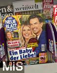 24.01.2025, Presselandschaft Printprodukte, Titelseiten von Yellow-Press-Zeitschriften in einem Zeitungskiosk, Das Neue Blatt, mit einer Titelstory ber Beatrice Egli und Florian Silbereisen: Ein Baby der Liebe!