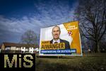 27.01.2025,  Die Deutsche Bundestagswahl am 23.2.2025 wirft ihre Schatten voraus,  Wahlplakate sumen die Strassen in Mindelheim im Unterallgu, hier ein Plakat der Freien Whler mit dem Portrait von Hubert Aiwanger (Verantwortung fr Deutschland)