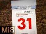 23.01.2025, Jahreskalender 2025 : Kalenderblatt 31. Oktober 2025, Feiertag Reformationstag / Halloween