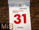 23.01.2025, Jahreskalender 2025 : Kalenderblatt 31. Oktober 2025, Feiertag Reformationstag / Halloween