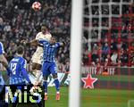 29.01.2025,  Fussball UEFA Championsleague 2024/2025: 8.Spieltag, FC Bayern Mnchen - Slovan Bratislava, in der Allianz-Arena Mnchen. v.l. Mathys Tel (Bayern Mnchen) gegen Cesar Blackman (Slovan Bratislava)    
  

