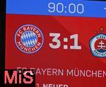 29.01.2025,  Fussball UEFA Championsleague 2024/2025: 8.Spieltag, FC Bayern Mnchen - Slovan Bratislava, in der Allianz-Arena Mnchen.  Das Endergebnis von 3:1 
  

