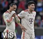 29.01.2025,  Fussball UEFA Championsleague 2024/2025: 8.Spieltag, FC Bayern Mnchen - Slovan Bratislava, in der Allianz-Arena Mnchen.  v.l. Leroy Sane (Bayern Mnchen) und Minjae Kim (Bayern Mnchen) sind unzufrieden,
  

