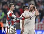 29.01.2025,  Fussball UEFA Championsleague 2024/2025: 8.Spieltag, FC Bayern Mnchen - Slovan Bratislava, in der Allianz-Arena Mnchen.   v.l. Thomas Mller (FC Bayern Mnchen) und Harry Kane (FC Bayern Mnchen) sind unzufrieden.
  

