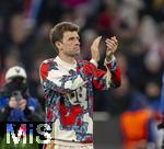 29.01.2025,  Fussball UEFA Championsleague 2024/2025: 8.Spieltag, FC Bayern Mnchen - Slovan Bratislava, in der Allianz-Arena Mnchen.  Thomas Mller (FC Bayern Mnchen) nach dem Spiel