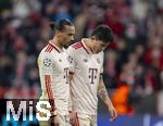 29.01.2025,  Fussball UEFA Championsleague 2024/2025: 8.Spieltag, FC Bayern Mnchen - Slovan Bratislava, in der Allianz-Arena Mnchen.  Leroy Sane (Bayern Mnchen) und Min-jae Kim (Bayern Mnchen, Minjae Kim) nach dem Spiel