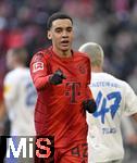 01.02.2025, Fussball 1. Bundesliga 2024/2025, 20. Spieltag,  FC Bayern Mnchen - Holstein Kiel, in der Allianz-Arena Mnchen. Jamal Musiala (FC Bayern Mnchen) jubelt.

