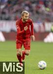 01.02.2025, Fussball 1. Bundesliga 2024/2025, 20. Spieltag,  FC Bayern Mnchen - Holstein Kiel, in der Allianz-Arena Mnchen. Konrad Laimer (FC Bayern Mnchen) am Ball 