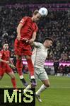 07.02.2025, Fussball 1. Bundesliga 2024/2025, 21. Spieltag,  FC Bayern Mnchen - SV Werder Bremen, in der Allianz-Arena Mnchen.   v.l. Harry Kane (FC Bayern Mnchen) gegen Milos Veljkovic (Werder Bremen) 

