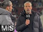 14.02.2025, Fussball 1. Bundesliga 2024/2025, 22. Spieltag, FC Augsburg - RB Leipzig, in der WWK-Arena Augsburg,  re: Trainer Marco Rose (RB Leipzig) beim DAZN-Interview.