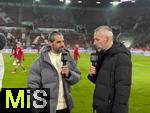 14.02.2025, Fussball 1. Bundesliga 2024/2025, 22. Spieltag, FC Augsburg - RB Leipzig, in der WWK-Arena Augsburg,  re: Trainer Marco Rose (RB Leipzig) beim DAZN-Interview.