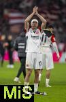 23.02.2025, Fussball 1. Bundesliga 2024/2025, 23. Spieltag,  FC Bayern Mnchen - Eintracht Frankfurt, in der Allianz-Arena Mnchen. Rasmus Kristensen (Eintracht Frankfurt) nach dem Spiel.