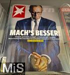 27.02.2025, Zeitschrift STERN mit dem neuen Deutschen Bundeskanzler Friedrich Mrz auf dem Cover. MACHS BESSER! als Schlagzeile.