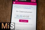 27.02.2025, Thema Smartphone-Nutzung, Apple iPhone13, Datenvolumen des Providers Telekom, 35 von 40 GB verbraucht.
 