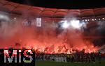 28.02.2025, Fussball 1. Bundesliga 2024/2025, 24. Spieltag,  VfB Stuttgart - FC Bayern Mnchen, in der MHP-Arena Stuttgart. Pyro im Fanblock des VfB Stuttgart

