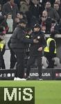 28.02.2025, Fussball 1. Bundesliga 2024/2025, 24. Spieltag,  VfB Stuttgart - FC Bayern Mnchen, in der MHP-Arena Stuttgart. (L-R) Trainer Vincent Kompany (Bayern Mnchen) und Trainer Sebastian Hoene (VfB Stuttgart)

