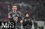 28.02.2025, Fussball 1. Bundesliga 2024/2025, 24. Spieltag,  VfB Stuttgart - FC Bayern Mnchen, in der MHP-Arena Stuttgart. Schlussjubel Thomas Mller (Bayern Mnchen)

