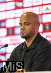 28.02.2025, Fussball 1. Bundesliga 2024/2025, 24. Spieltag,  VfB Stuttgart - FC Bayern Mnchen, in der MHP-Arena Stuttgart. Pressekonferenz nach dem Spiel, Trainer Vincent Kompany (FC Bayern Mnchen) 