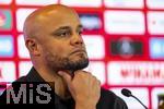 28.02.2025, Fussball 1. Bundesliga 2024/2025, 24. Spieltag,  VfB Stuttgart - FC Bayern Mnchen, in der MHP-Arena Stuttgart. Pressekonferenz nach dem Spiel, Trainer Vincent Kompany (FC Bayern Mnchen) 