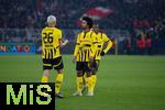 04.03.2025, Fussball UEFA Champions League 2024/2025, Achtelfinale, Borussia Dortmund - Lille OSC, im Signal-Iduna-Park, Karim Adeyemi (Borussia Dortmund) freut sich ber das Tor zum 1:0, Jamie Gittens (Borussia Dortmund)


