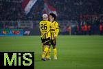 04.03.2025, Fussball UEFA Champions League 2024/2025, Achtelfinale, Borussia Dortmund - Lille OSC, im Signal-Iduna-Park, Karim Adeyemi (Borussia Dortmund) freut sich ber das Tor zum 1:0, Julian Ryerson (Borussia Dortmund)


