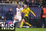 04.03.2025, Fussball UEFA Champions League 2024/2025, Achtelfinale, Borussia Dortmund - Lille OSC, im Signal-Iduna-Park, Ismaily (OSC Lille), Julian Ryerson (Borussia Dortmund)


