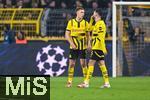 04.03.2025, Fussball UEFA Champions League 2024/2025, Achtelfinale, Borussia Dortmund - Lille OSC, im Signal-Iduna-Park, Nico Schlotterbeck (Borussia Dortmund), Ramy Bensebaini (Borussia Dortmund)


