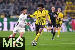 04.03.2025, Fussball UEFA Champions League 2024/2025, Achtelfinale, Borussia Dortmund - Lille OSC, im Signal-Iduna-Park, Ayyoub Bouaddi (OSC Lille), Karim Adeyemi (Borussia Dortmund),


