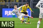 04.03.2025, Fussball UEFA Champions League 2024/2025, Achtelfinale, Borussia Dortmund - Lille OSC, im Signal-Iduna-Park, Hkon Haraldsson (OSC Lille), Pascal Gro (Borussia Dortmund), 


