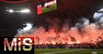 05.03.2025,  Fussball UEFA Champions League 2024/2025: Achtelfinale, FC Bayern Mnchen - Bayer 04 Leverkusen, in der Allianz-Arena Mnchen. Pyro im Fanblock von FC Bayern Mnchen
  

