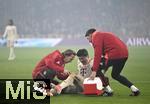 05.03.2025,  Fussball UEFA Champions League 2024/2025: Achtelfinale, FC Bayern Mnchen - Bayer 04 Leverkusen, in der Allianz-Arena Mnchen. Minjae Kim (Bayern Mnchen) muss behandelt werden
  

