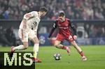 05.03.2025,  Fussball UEFA Champions League 2024/2025: Achtelfinale, FC Bayern Mnchen - Bayer 04 Leverkusen, in der Allianz-Arena Mnchen. (L-R) Leon Goretzka (Bayern Mnchen) gegen Florian Wirtz (Bayer Leverkusen)
  

