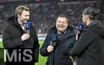 05.03.2025,  Fussball UEFA Champions League 2024/2025: Achtelfinale, FC Bayern Mnchen - Bayer 04 Leverkusen, in der Allianz-Arena Mnchen. (L-R) Sportdirektor Simon Rolfes (Bayer Leverkusen), Sport-Vorstand Max Eberl (Bayern Mnchen) im Interview bei DAZN
  

