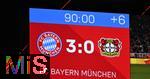 05.03.2025,  Fussball UEFA Champions League 2024/2025: Achtelfinale, FC Bayern Mnchen - Bayer 04 Leverkusen, in der Allianz-Arena Mnchen. die LED Anzeigentafel mit dem Endstand 3:0
  

