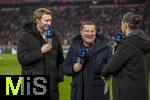 05.03.2025,  Fussball UEFA Championsleague 2024/2025: Achtelfinale, FC Bayern Mnchen - Bayer Leverkusen, in der Allianz-Arena Mnchen.  v.li: Sportdirektor Simon Rolfes (Leverkusen), Sportvorstand Max Eberl (Bayern Mnchen) beim TV-Interview.