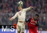 05.03.2025,  Fussball UEFA Championsleague 2024/2025: Achtelfinale, FC Bayern Mnchen - Bayer Leverkusen, in der Allianz-Arena Mnchen. v.li: Leroy Sane (Bayern Mnchen) gegen Edmond Tapsoba (Leverkusen) 