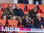 08.03.2025, Fussball 1. Bundesliga 2024/2025, 25. Spieltag,  FC Bayern Mnchen - VfL Bochum, in der Allianz-Arena Mnchen. Frust bei den Bayern-Verantwortlichen auf dser Ehrentribne, Ex-Vorstandsvorsitzender Karl-Heinz Rummenigge (FC Bayern Mnchen), Ehren-Prsident Uli Hoene (FC Bayern Mnchen, Hoeness), Geschftsfhrer Michael Diederich (FC Bayern Mnchen), 