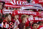 08.03.2025, Fussball 1. Bundesliga 2024/2025, 25. Spieltag,  FC Bayern Mnchen - VfL Bochum, in der Allianz-Arena Mnchen.  Bayernfans schwenken ihre Fanschals. 