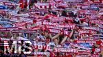 08.03.2025, Fussball 1. Bundesliga 2024/2025, 25. Spieltag,  FC Bayern Mnchen - VfL Bochum, in der Allianz-Arena Mnchen.  Bayernfans schwenken ihre Fanschals. 