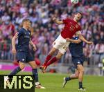 08.03.2025, Fussball 1. Bundesliga 2024/2025, 25. Spieltag,  FC Bayern Mnchen - VfL Bochum, in der Allianz-Arena Mnchen. Kopfball Thomas Mller (FC Bayern Mnchen) 