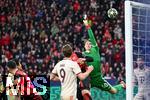 11.03.2025, Fussball UEFA Champions League 2024/2025, Achtelfinale, Bayer 04 Leverkusen - FC Bayern Mnchen, in der BayArena, Torwart Jonas Urbig (FC Bayern Mnchen)


