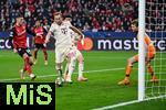 11.03.2025, Fussball UEFA Champions League 2024/2025, Achtelfinale, Bayer 04 Leverkusen - FC Bayern Mnchen, in der BayArena, Harry Kane (FC Bayern Mnchen) erzielt das Tor zum 0:1, 


