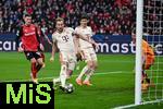 11.03.2025, Fussball UEFA Champions League 2024/2025, Achtelfinale, Bayer 04 Leverkusen - FC Bayern Mnchen, in der BayArena, Harry Kane (FC Bayern Mnchen) erzielt das Tor zum 0:1, 


