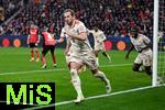 11.03.2025, Fussball UEFA Champions League 2024/2025, Achtelfinale, Bayer 04 Leverkusen - FC Bayern Mnchen, in der BayArena, Harry Kane (FC Bayern Mnchen) freut sich ber das Tor zum 0:1, 

