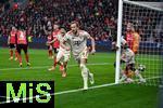 11.03.2025, Fussball UEFA Champions League 2024/2025, Achtelfinale, Bayer 04 Leverkusen - FC Bayern Mnchen, in der BayArena, Harry Kane (FC Bayern Mnchen) freut sich ber das Tor zum 0:1, 

